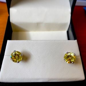 Sterling Silver Yellow topaz Earrings